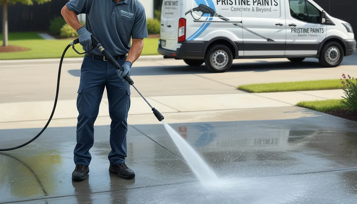 Concrete pressure cleaning service in Tucson, AZ for driveways, patios, and walkways